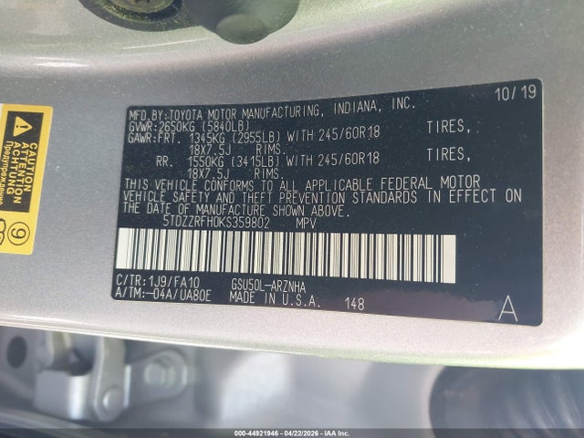 Toyota Highlander Le Plus