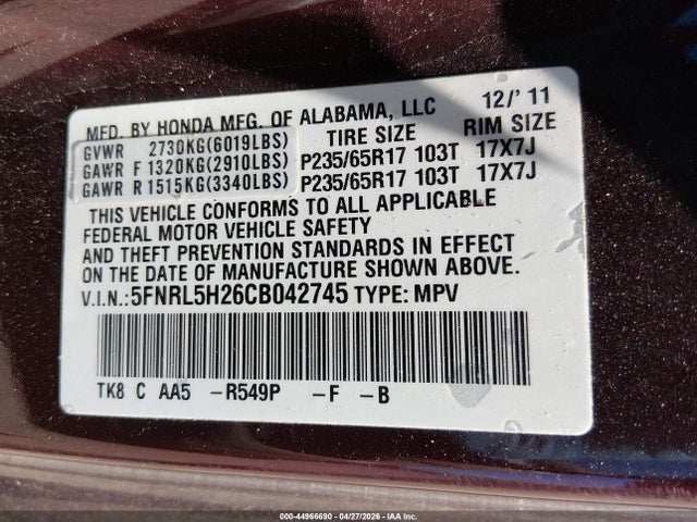 Honda Odyssey Lx