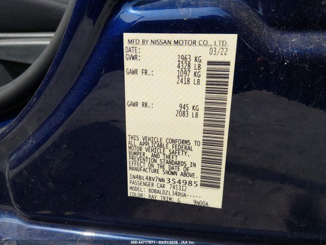 Nissan Altima S Fwd