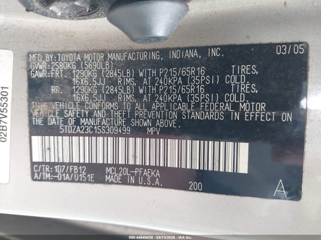Toyota Sienna Le