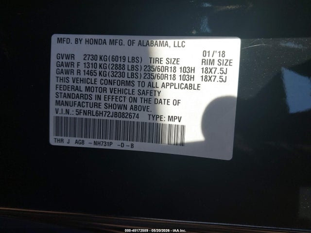 Honda Odyssey Ex-l