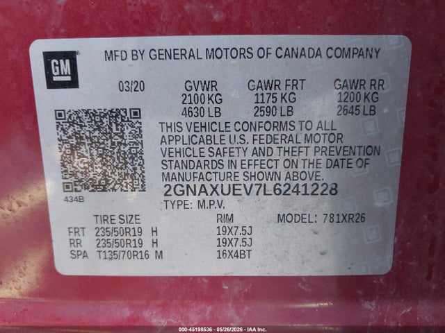 Chevrolet Equinox Awd Lt 1.5l Turbo
