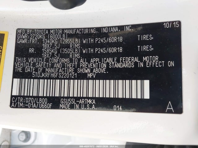 Toyota Highlander Xle V6