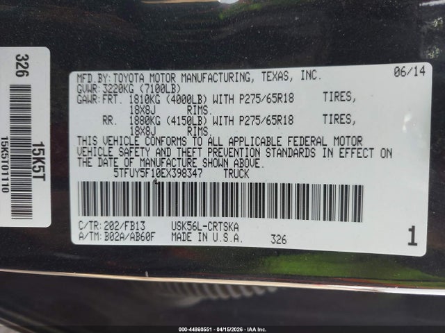 Toyota Tundra Sr5 5.7l V8
