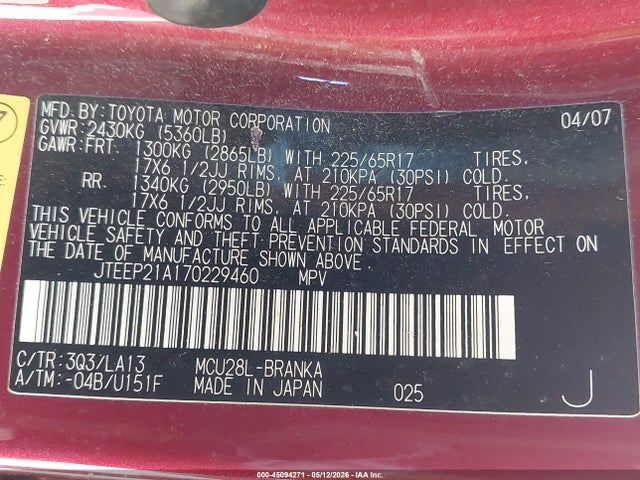 Toyota Highlander Limited V6