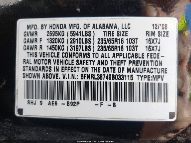 Honda Odyssey Ex-l