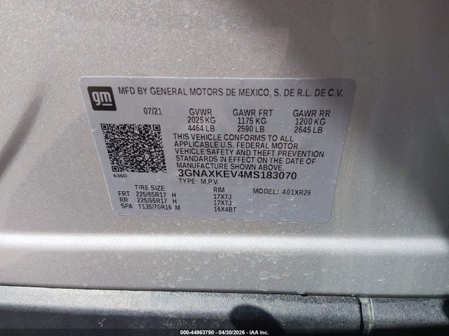 Chevrolet Equinox Fwd Lt