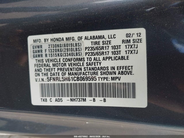Honda Odyssey Ex-l