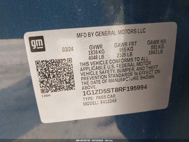 Chevrolet Malibu Fwd 1lt