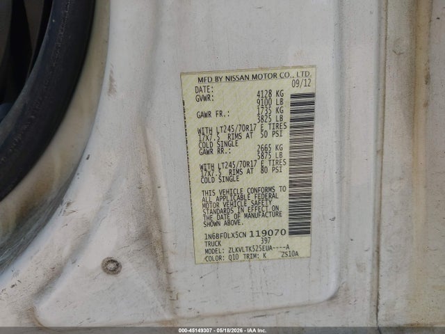 Nissan Nv Nv2500 Hd Sv V6