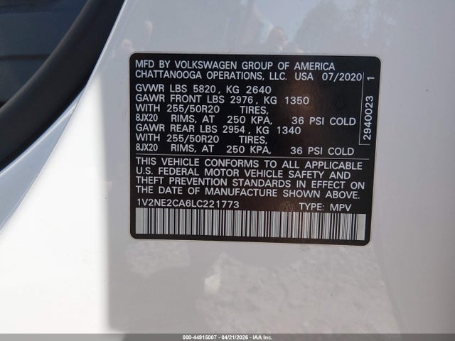 Volkswagen Atlas 3.6l V6 Sel Premium