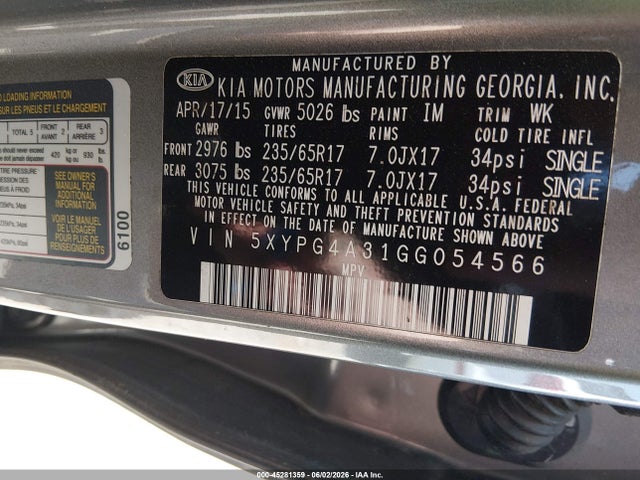 Kia Sorento 2.4l L