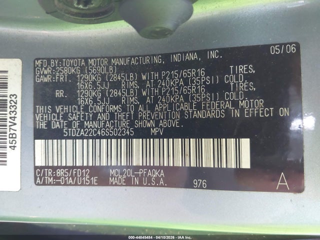 Toyota Sienna Xle
