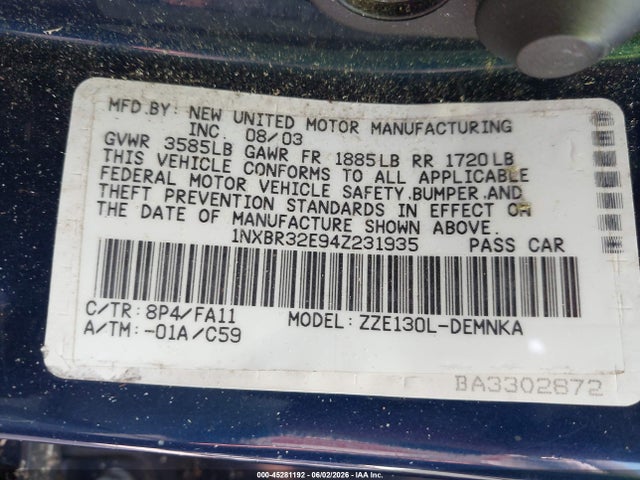 Toyota Corolla Le
