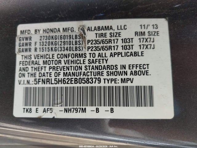 Honda Odyssey Ex-l
