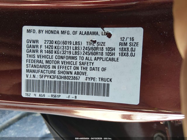Honda Ridgeline Rtl-t