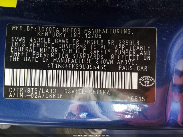 Toyota Camry Xle V6