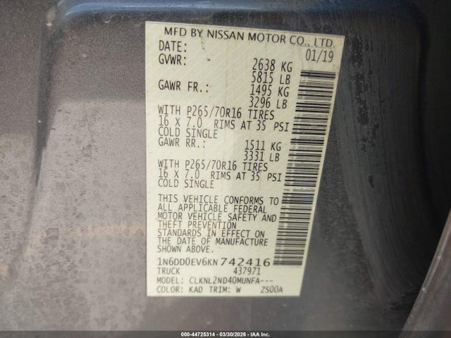 Nissan Frontier Sv