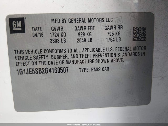 Chevrolet Sonic Ltz Auto