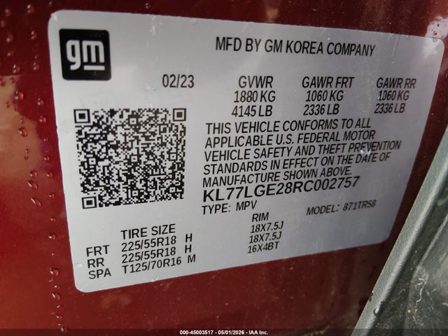 Chevrolet Trax Fwd 1rs