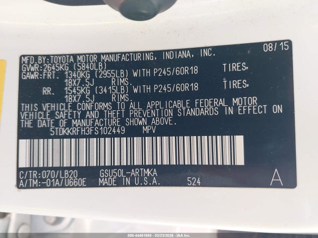 Toyota Highlander Xle V6