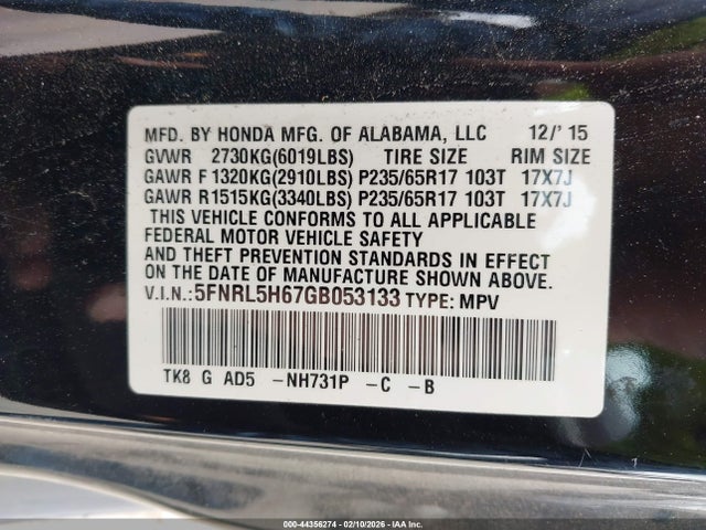 Honda Odyssey Ex-l