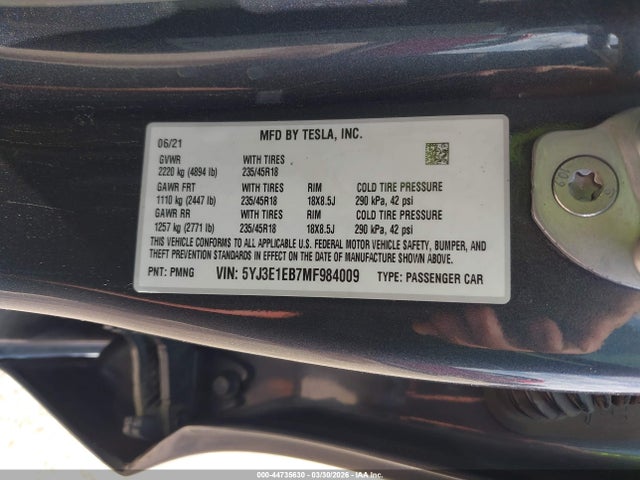 Tesla Model 3 Long Range Dual Motor All-wheel Drive