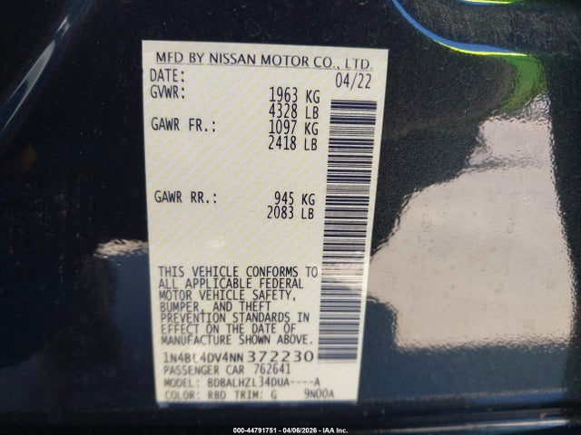 Nissan Altima Sv Fwd