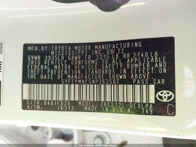 Toyota Corolla Le