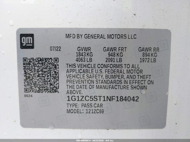 Chevrolet Malibu Fwd 1fl