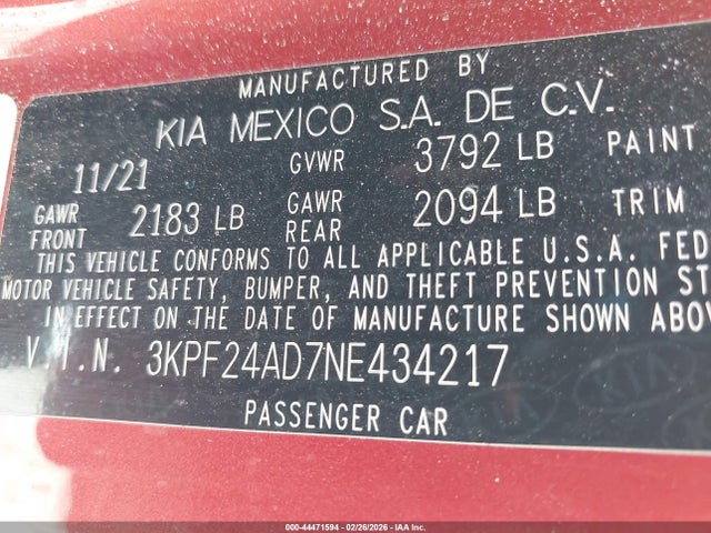 Kia Forte Lxs