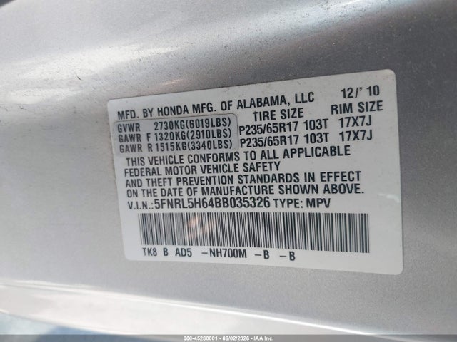 Honda Odyssey Ex-l