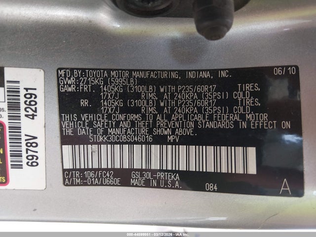 Toyota Sienna Le V6