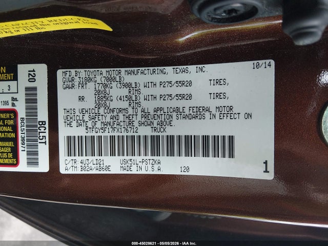 Toyota Tundra 1794 5.7l V8