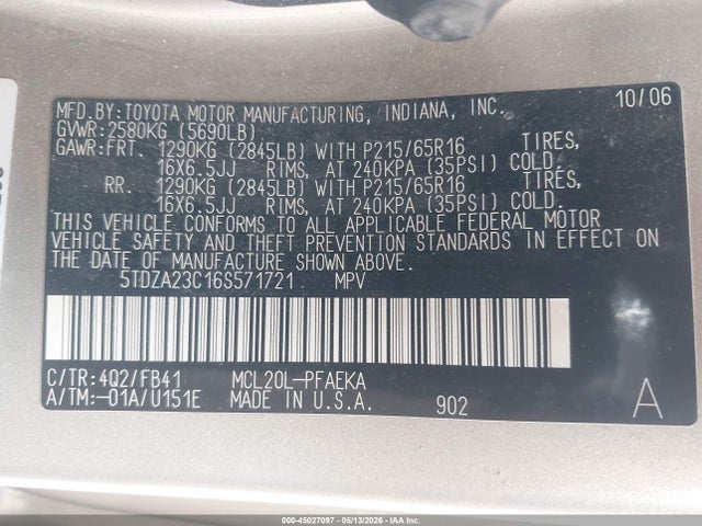 Toyota Sienna Ce
