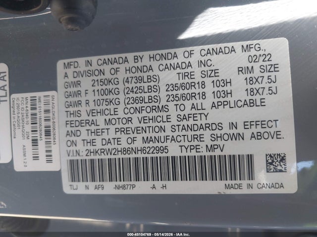 Honda CR-V Awd Ex-l