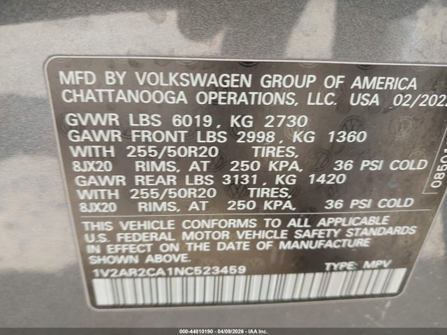 Volkswagen Atlas 3.6l V6 Sel R-line