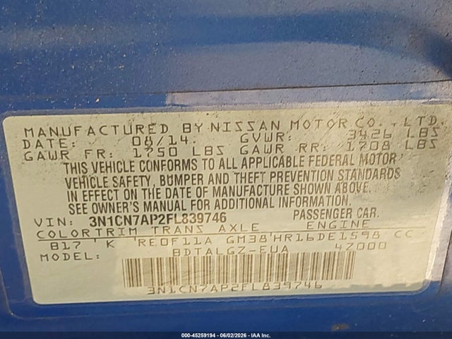 Nissan Versa 1.6 Sl