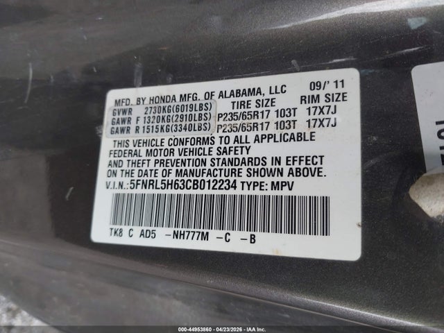 Honda Odyssey Ex-l