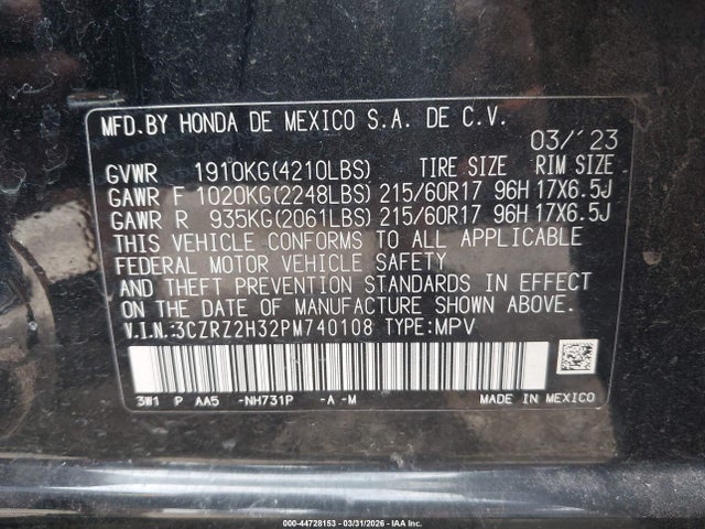 Honda HR-V Awd Lx