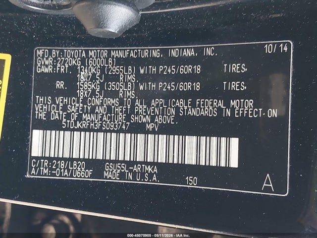 Toyota Highlander Xle V6