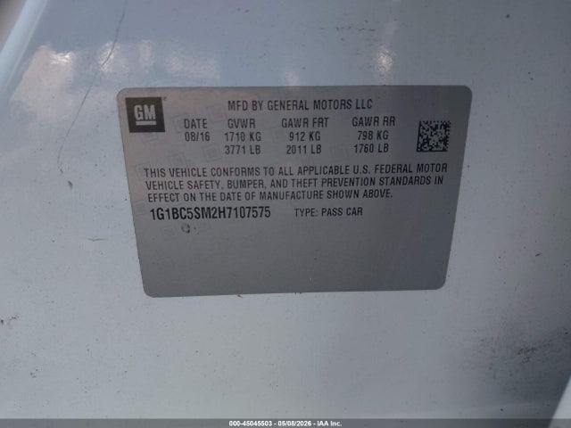 Chevrolet Cruze Ls Auto