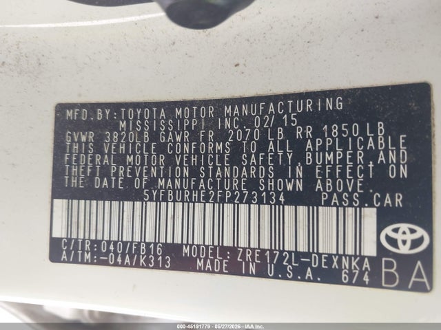 Toyota Corolla Le Plus