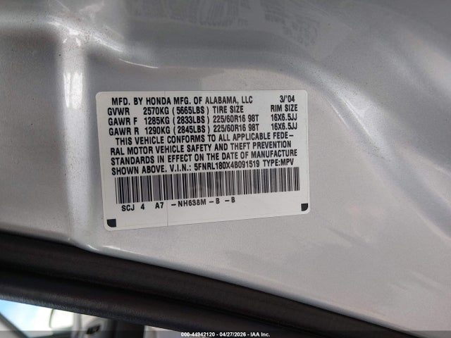 Honda Odyssey Ex-l