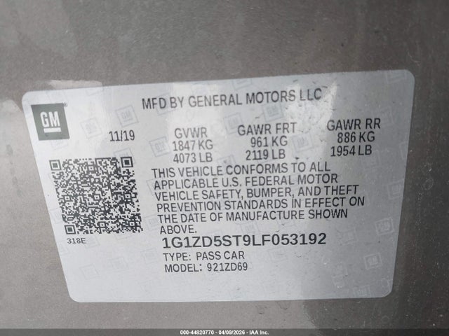 Chevrolet Malibu Fwd Lt