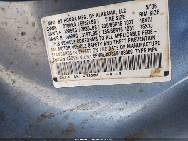 Honda Odyssey Ex-l