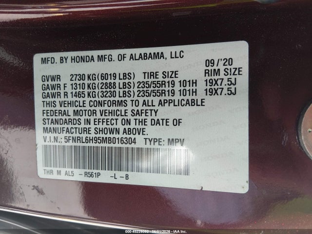 Honda Odyssey Elite