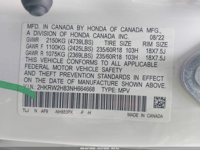 Honda CR-V Awd Ex-l