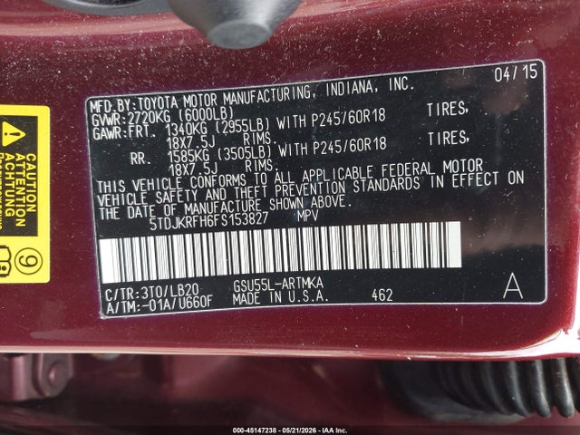 Toyota Highlander Xle V6
