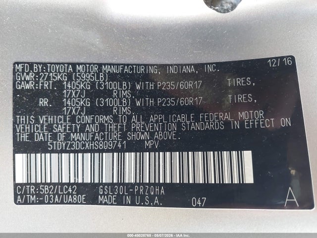 Toyota Sienna Xle 8 Passenger